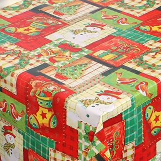 Tischtuch-Weihnachten-rot-Weihnachtsbäume-Muster-Tabelle-schützen-Weinachtstichdecke-Tischedecke