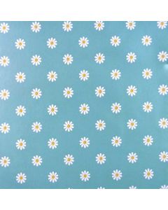 Blumen-Tischdecke-PVC-blau