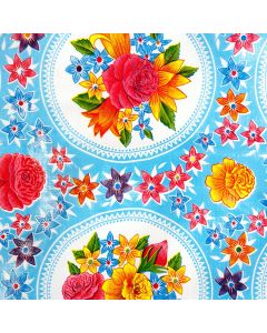 Mexikanisch-Tischdecke-kitsch-kitchen-blau-blumen-rot